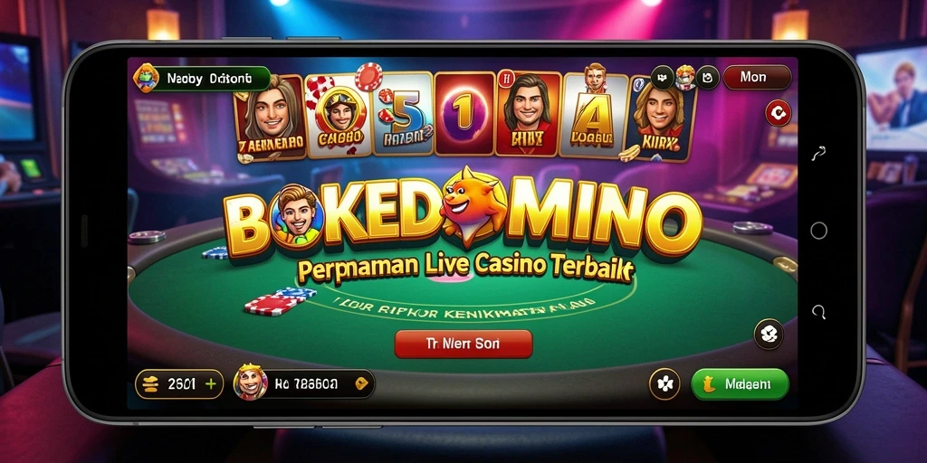 Tampilan gameplay langsung dari BOKEDOMINO yang menarik.