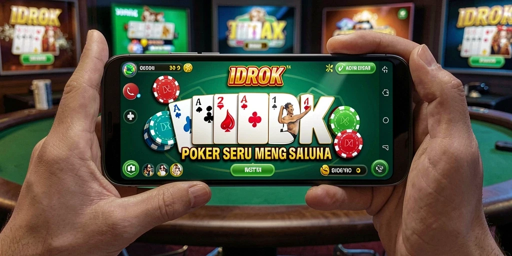 Screenshot utama game IDROK menampilkan gameplay poker yang mendebarkan.