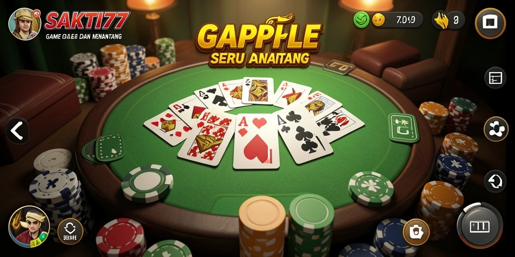 Screenshot utama SAKTI77 menampilkan gameplay seru Gaple.