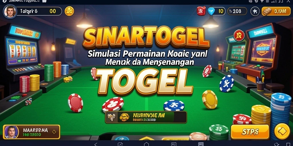 Tampilan gameplay menarik SINARTOGEL dengan fitur simulasi togel.